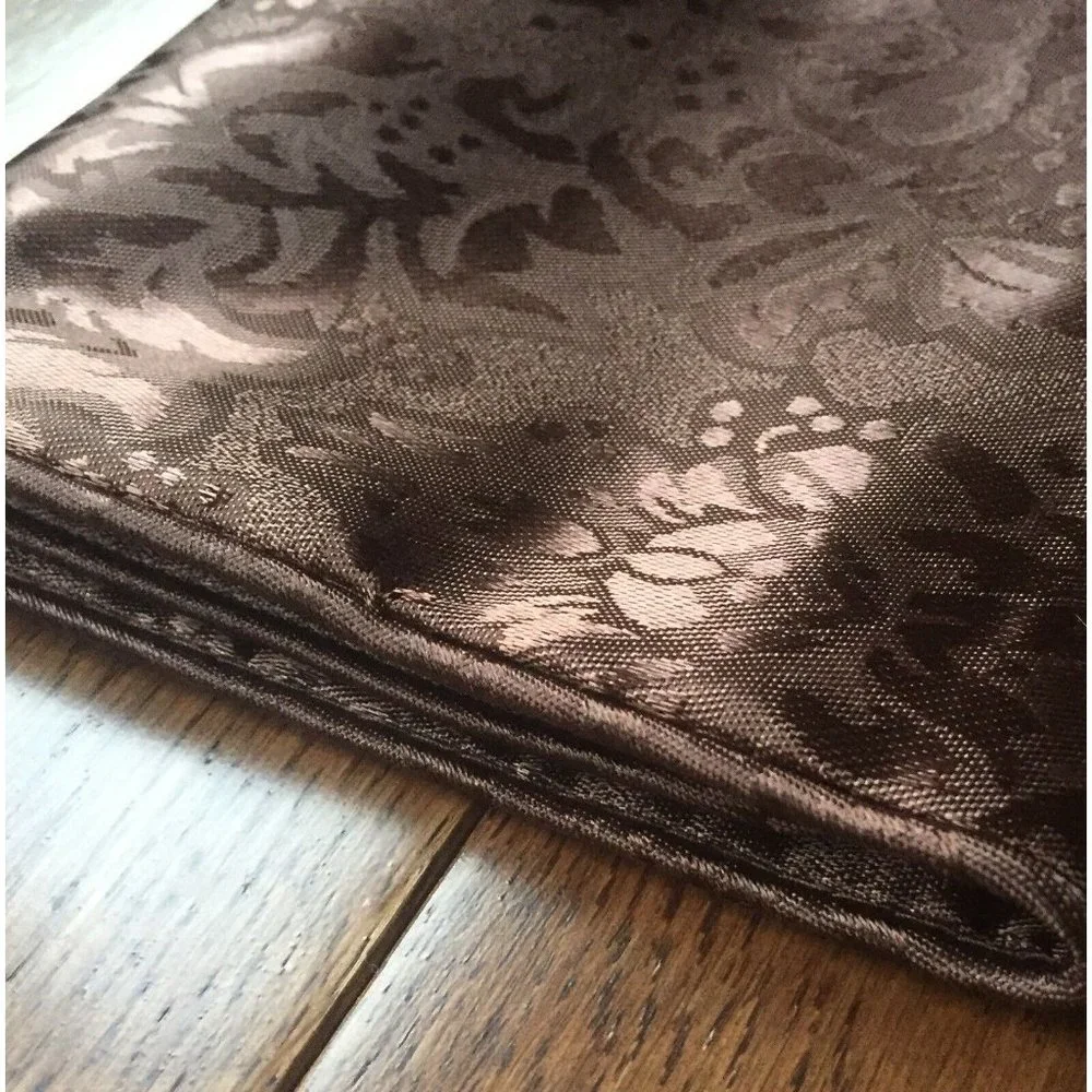 NEW‎ 2 Throw Pillow Covers Damask Floral Satin Solid Grey Gold Black or Brown